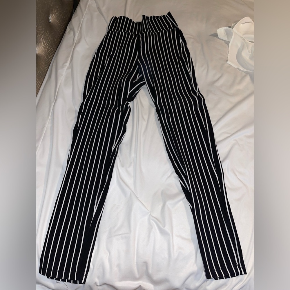 Black and white stripe pants